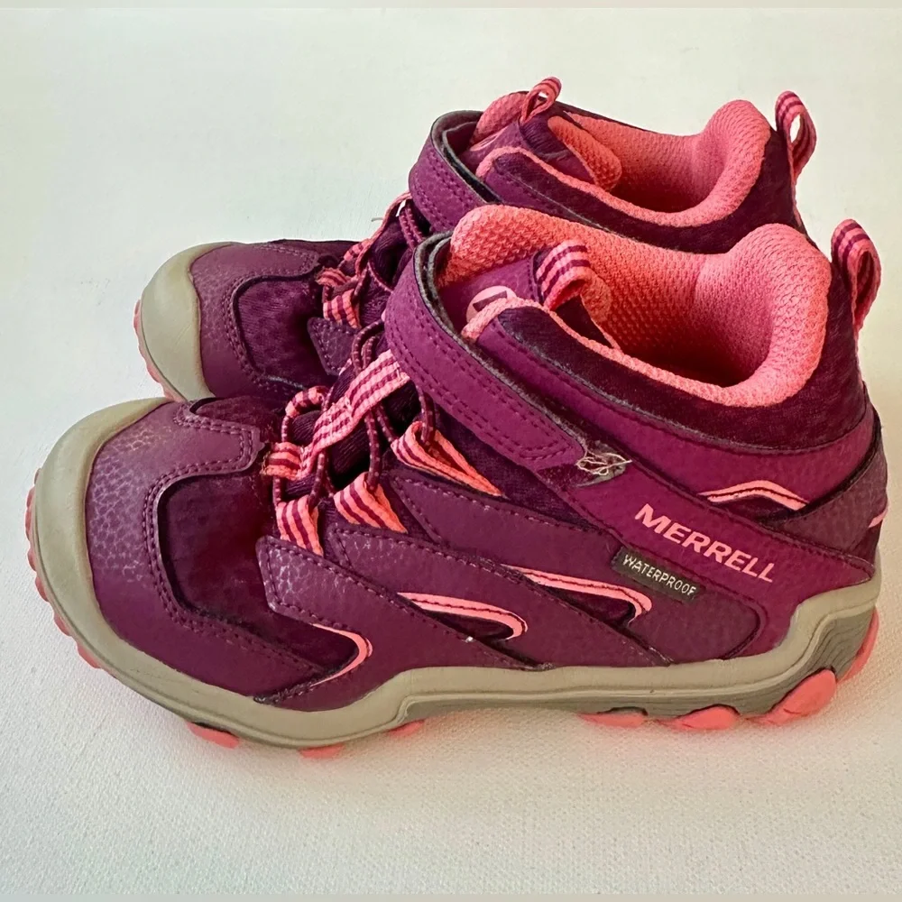 Merrell Kids Purple and Pink Waterproof Hiking Sneakers